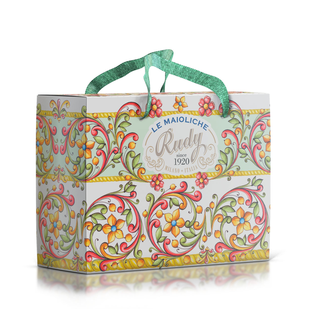 <b>Valigetta regalo con manici</b><br>27x11x21 cm<br>4 prodotti<br><i>Maioliche</i>