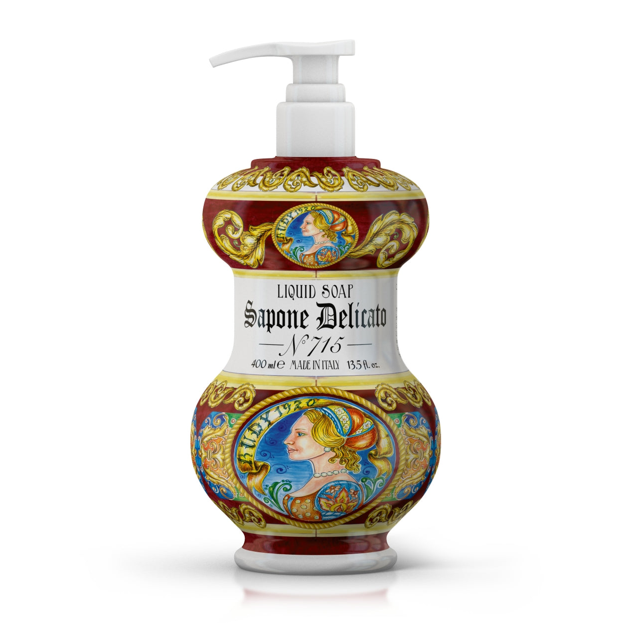 <b>Jabón delicado para manos y rostro 400 mL</b></br>N.° 715 DOMINA</br><i>Los Albarelli</i>