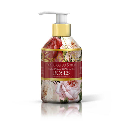 <b>Crema de Manos y Cuerpo 250 mL</b></br>Nature&Arome</br><i>linea rosas</i>