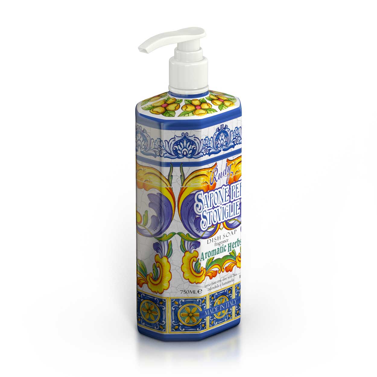 <b>Sapone per stoviglie - delicato sulle mani 750 mL</b><br>Erbe Aromatiche<br><i>La casa di Rudy</i>