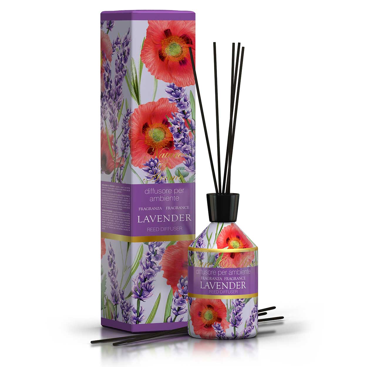 <b>Room Diffuser 250 mL + Sticks</b></br>Nature&Arome</br><i>Lavender range</i>