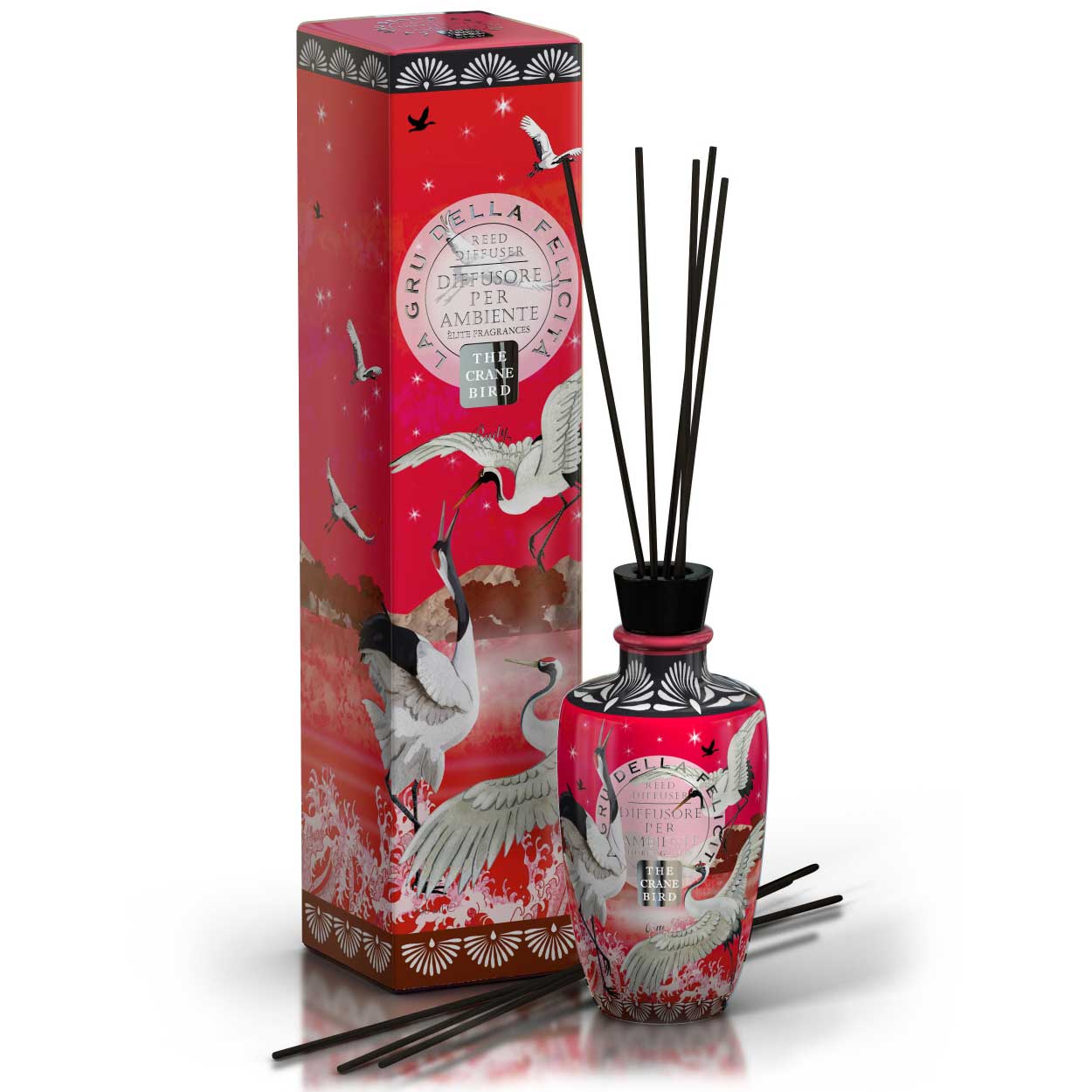 <b>Room Diffuser 300 mL + Sticks</b></br>Elite line</br><i>The Crane Bird</i>