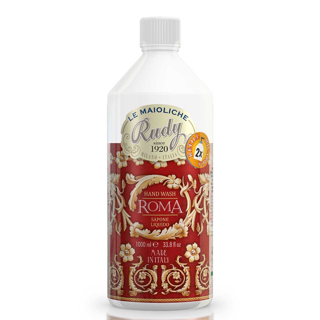 <b>Recambio de jabón líquido para manos de 1000 mL</b></br>nardo y magnolia</br><i>Línea Roma</i>