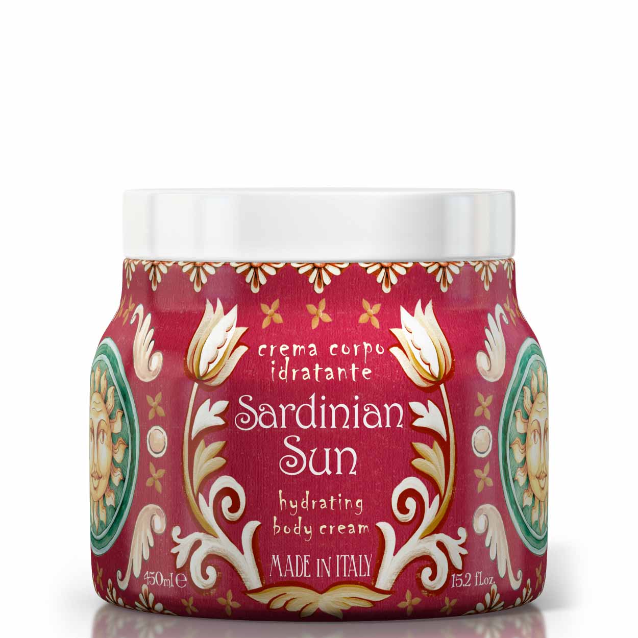 <p><b>Moisturizing Body Cream 450 mL</b><br />
bergamot and magnolia<br />
<i>Sardinian sun range</i></p>
