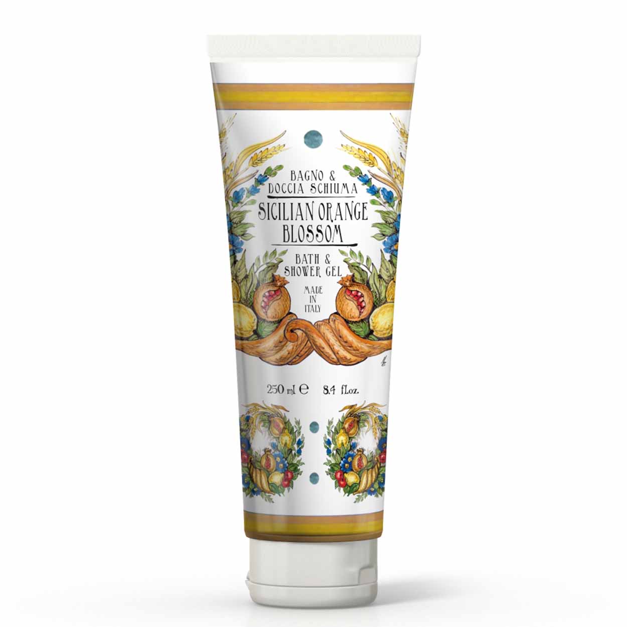 <p><b>Shower gel in Tube package 250 mL</b><br />
<i>Sicilian Orange Blossom range</i></p>
