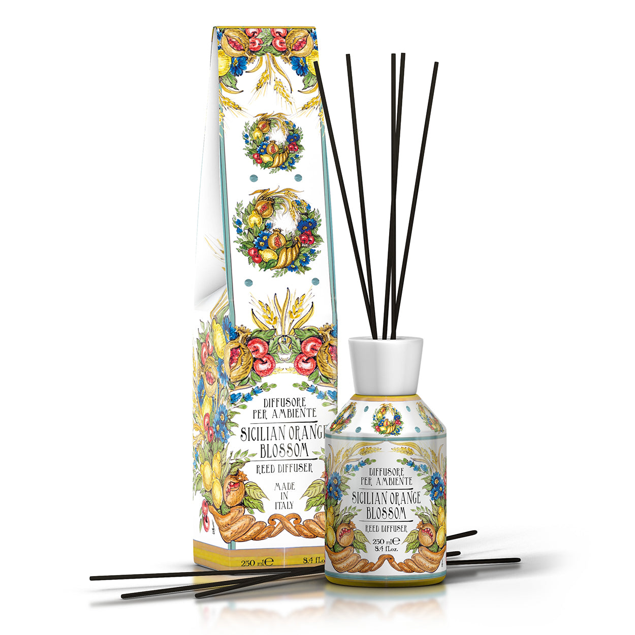 <b>Room diffuser with sticks 250 mL</b><br /><i>Sicilian Orange Blossom range</i>