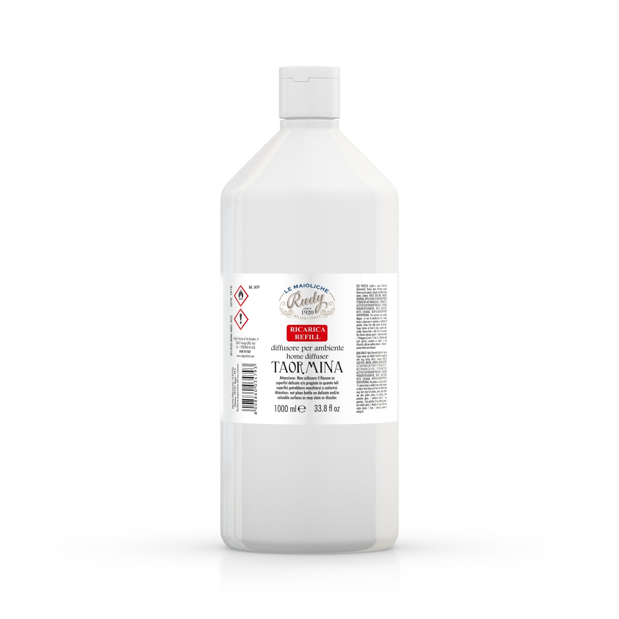 <b>Recambio difusor ambiente 1000 mL</b></br>Le Maioliche di Rudy</br><i>Línea Taormina</i>